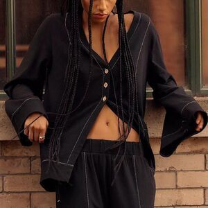 Free People Free Est Strada Cardigan Tunic Top Long Sleeve Cotton XS 286723